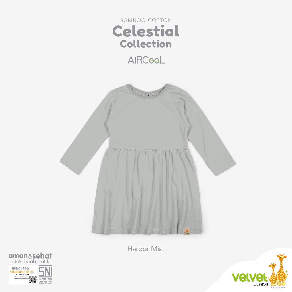 Baju Bayi Anak Perempuan Dress Lengan Panjang Velvet Junior Celestial Collection