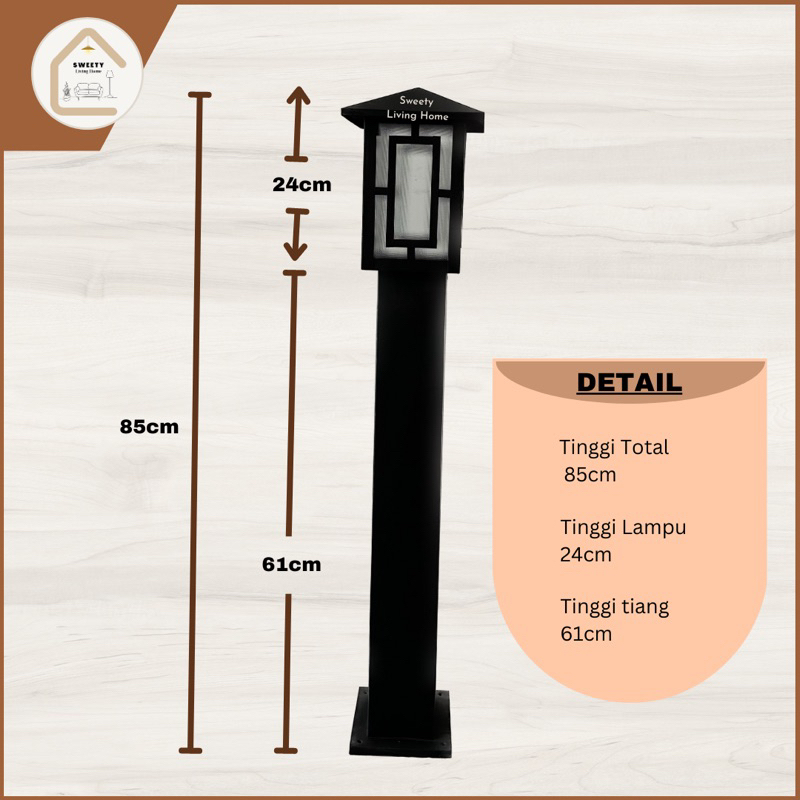 RK Lampu Taman Outdoor 85cm / Lampu Taman Minimalis / Lampu Hias Taman / Lampu Terbaru / Lampu Murah