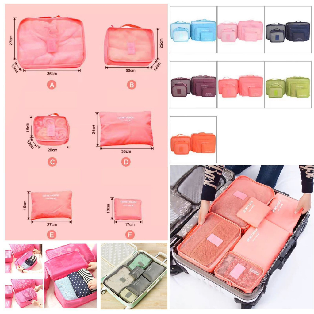 ORGANIZER Bag SET ISI 6 Traveling Pouch Organizer bag dalam koper