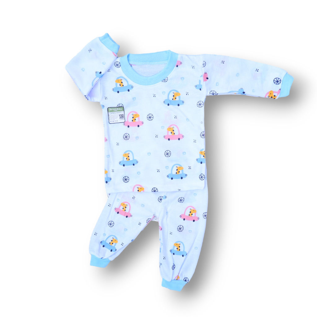 Isi 3 Set Setelan Baju Bayi Seruni Baby SNI Mix Motif 0-12 Bulan