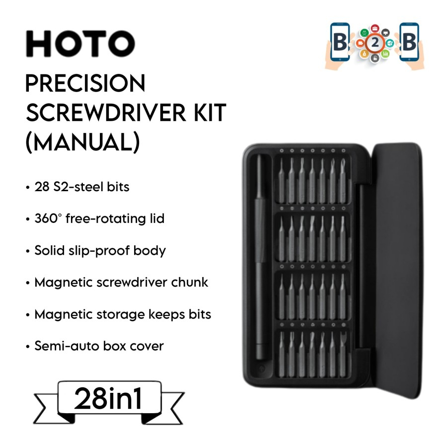 HOTO Precision Screwdriver Kit 28in1 Obeng Set Manual Magnetic