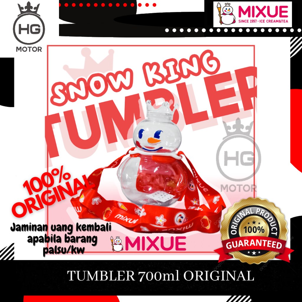 Botol Mixue Tumbler Tempat Minum 700ML Tumblr Snowking 700 ml ORIGINAL 100%