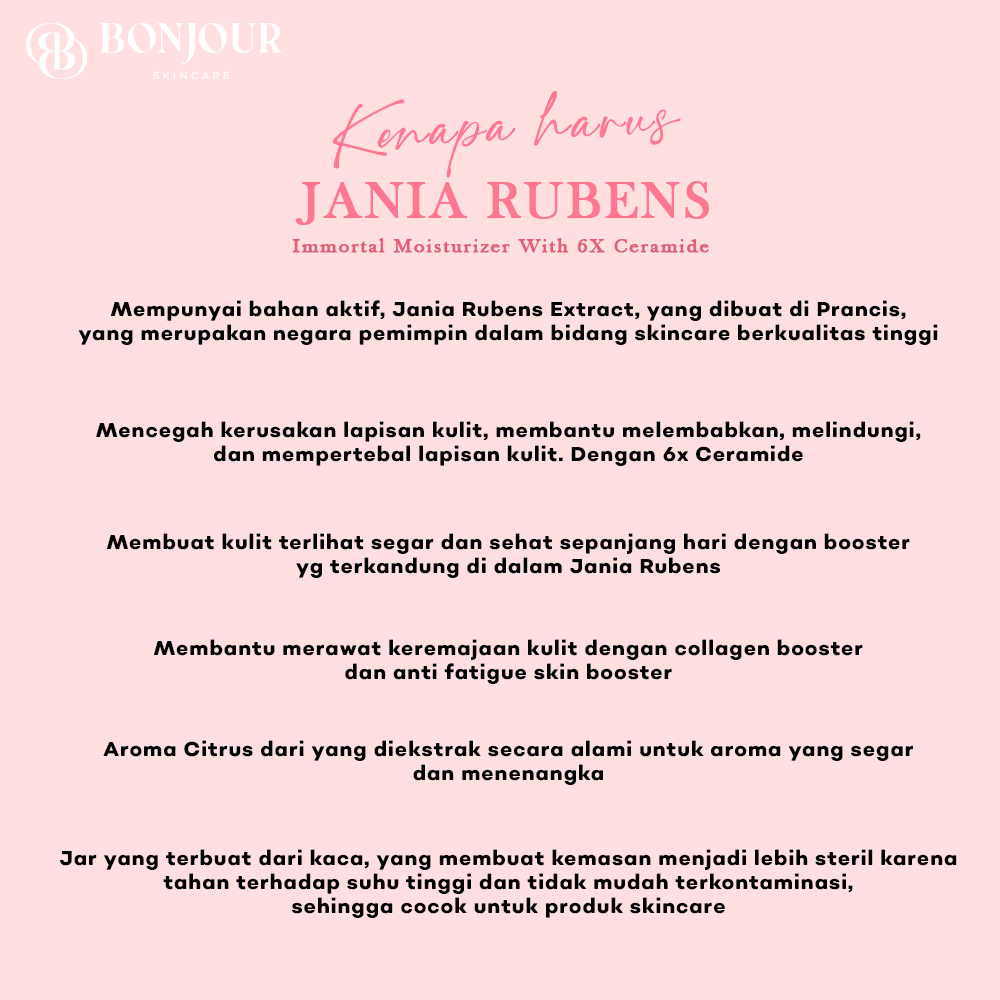 ❤ BELIA ❤ BONJOUR (BUNDLING) Beauty Jania Rubens Immortal Moisturizer with 6X Ceramide 25g | Phyto Elixir Brightening Serum with Mlazero 17g | Pelembab Wajah EXCLUSIVE | BPOM skincare