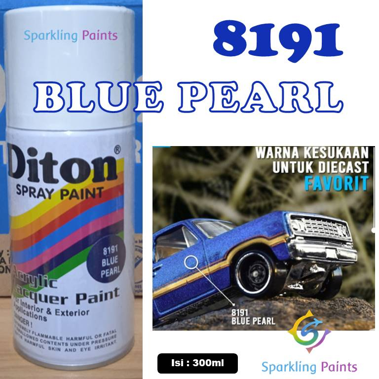 Pilox Diton Blue Pearl 8191 300ml Warna Biru Mutiara Metalik Sepeda Motor Mobil