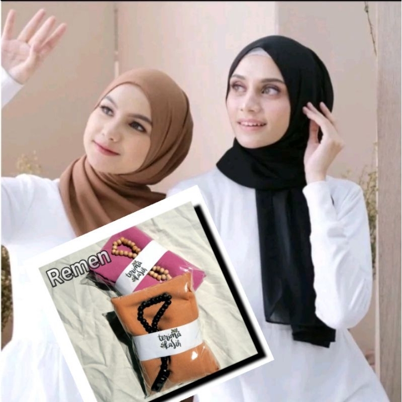 PAKET, Free ucapan, JILBAB HIJAB PASHMINA DIAMOND POLOS /PASHMINA SABYAN + tasbih , oleh oleh haji, 