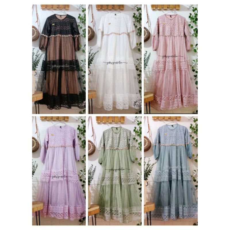 Gamis pesta Anak perempuan OHC Bahan brukat Tile premium kekinian Ukuran S/M/L/XL