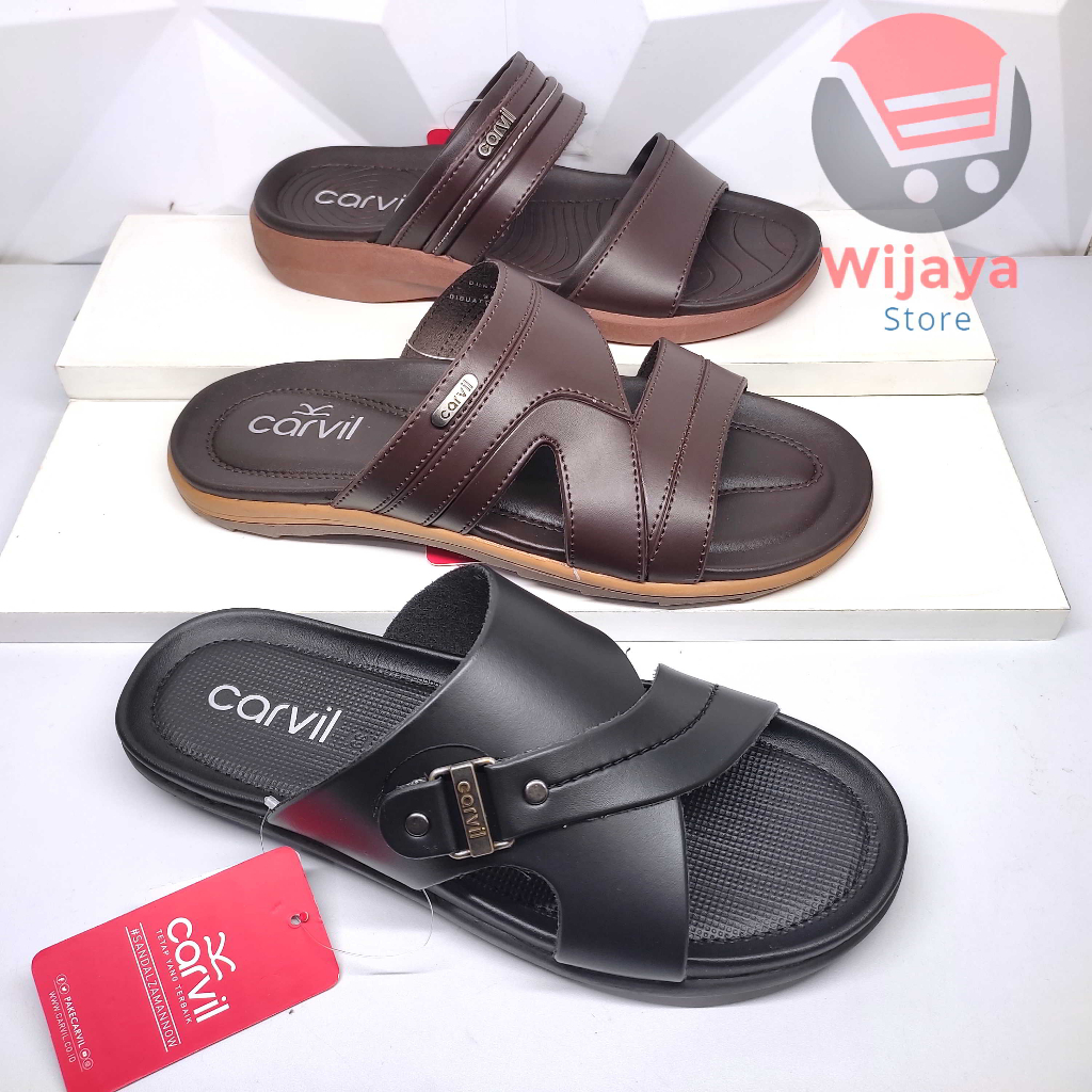 Carvil Dunhil Sandal Slop Pria Sendal Selop Kasual Pria Laki-Laki Original Carvil Desain Trendy Kulit Sintetis Berkualitas MARCUS REVINO ALAN ALFREDO