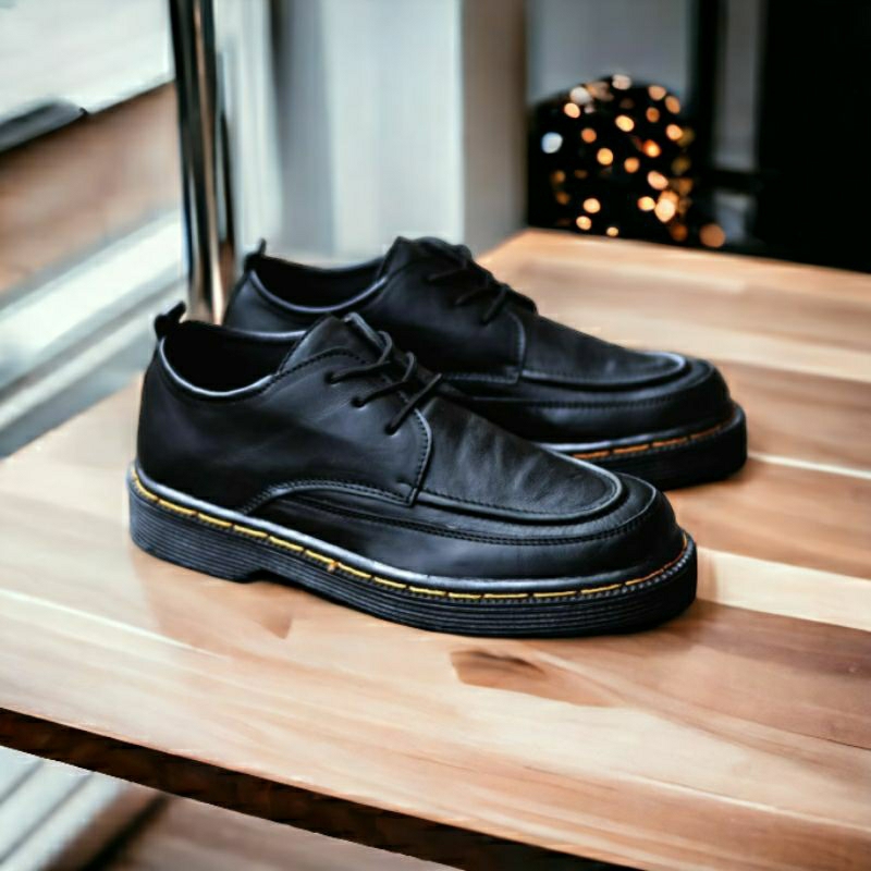 TIXE (KULIT ASLI) Sepatu Formal Pantofel Docmart Pria Kulit Asli Low Boots Casual Kerja Kekinian