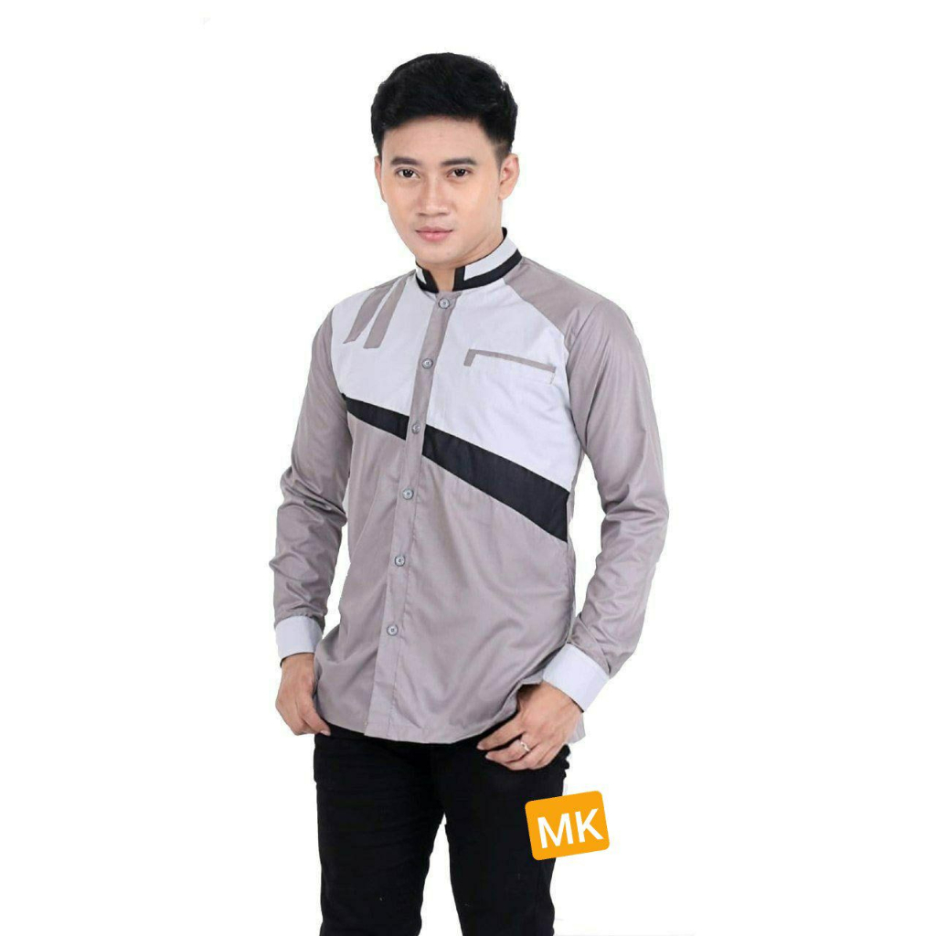 BAJU KOKO LENGAN PANJANG BAJU KOKO AKSARA JAWA BAJU MUSLIM TERBARU