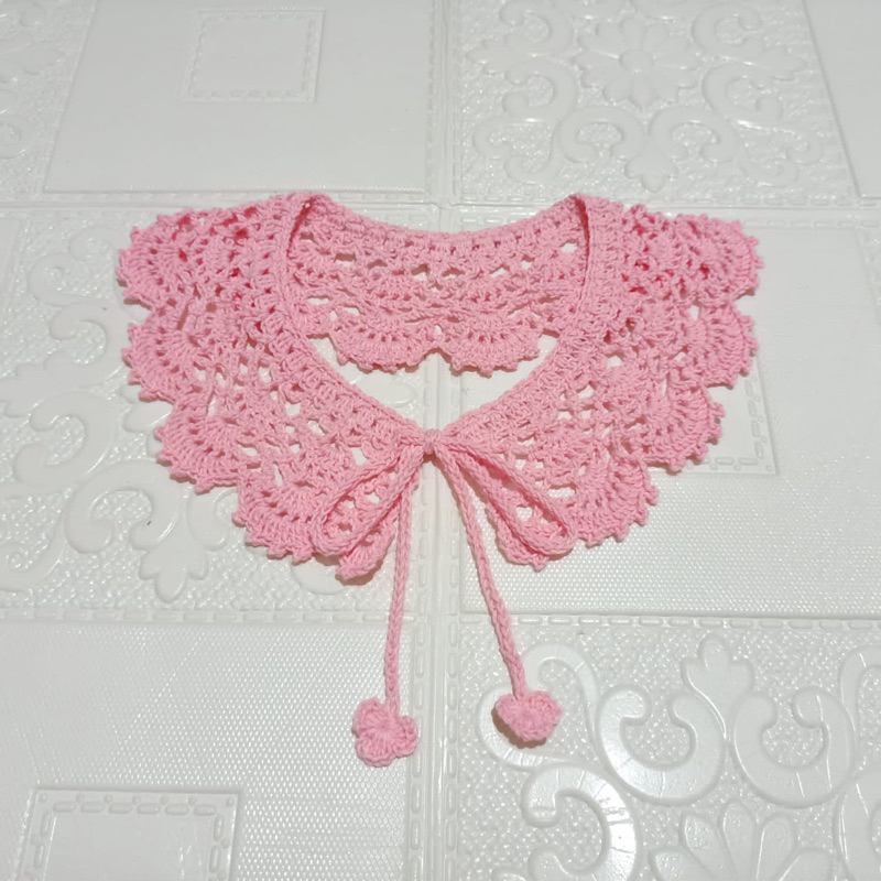 COLLAR CROCHET , KERAH RAJUT , SYAL LEHER RAJUT , RENDA RAJUT , KERAH RENDA ,  KERAH KOREA PALSU - KERAH JILBAB - KERAH LEBARAN - BORDIR KERAH RAJUT - Kerah Instan Impor, fake collar , kolar kucing - collar rajut murah - wing collar - ruffle collar