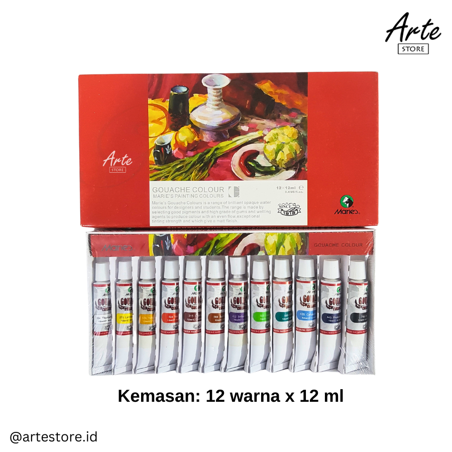 MARIES Gouache Color Set 12 Warna