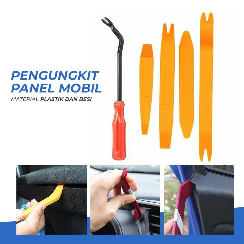 Oauee Pengungkit Panel Mobil Car Removal Pry Trim Tool 5 PCS - AA17 Set pencungkil atau prying tool ini merupakan alat bantu untuk membuka berbagai bagian mobil. Hadir dengan 5 jenis pencungkil yang memiliki fungsi masing-masing sesuai dengan kebutuhan