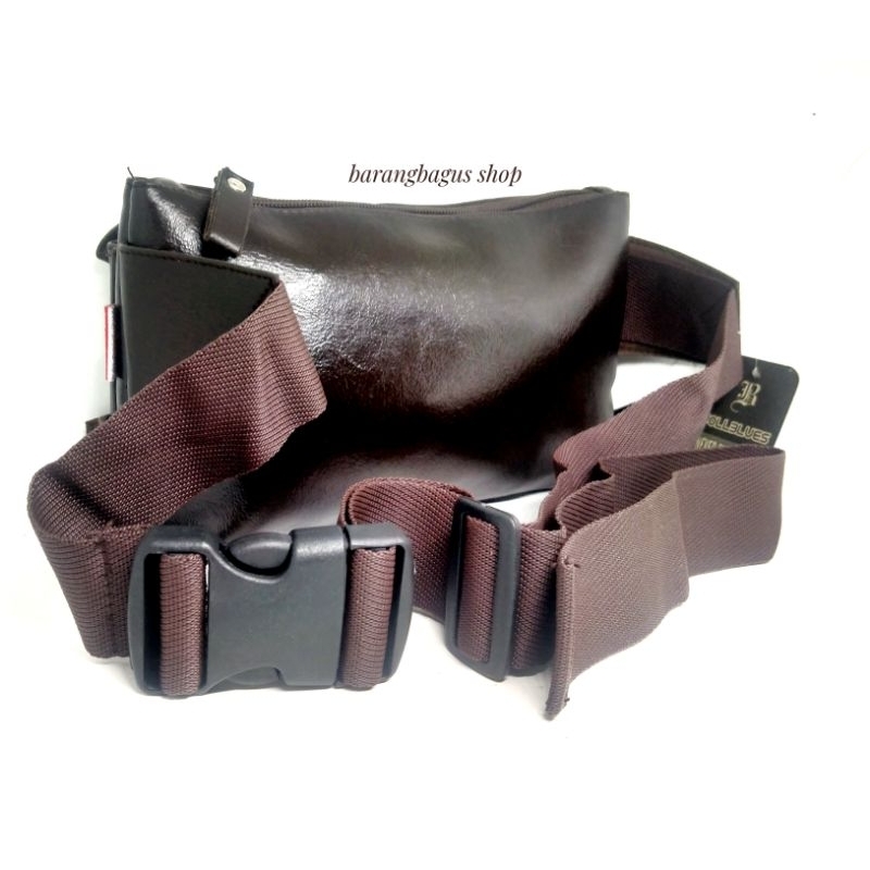 Tas Waistbag pinggang selempang kombinasi Pria Kulit keren murah