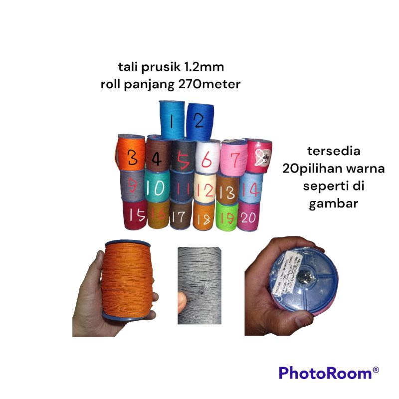 Tali prusik 1.2mm / tali gelang paracord 1.2mm / microcord 1.2mm