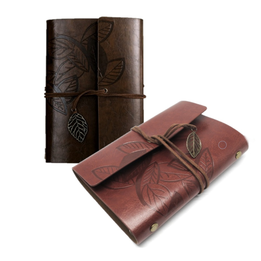 Buku Catatan Binder Kulit Retro Leaf - B-606