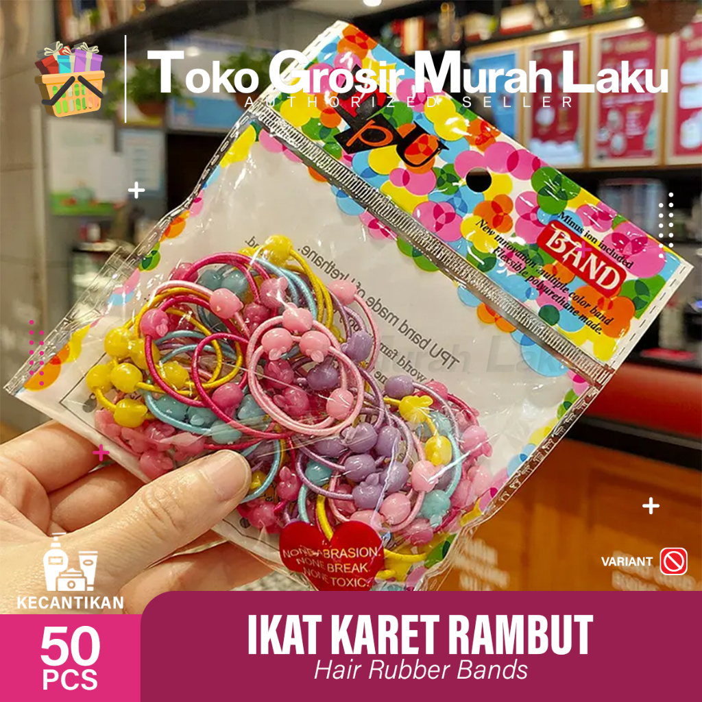 IKAT RAMBUT ANAK ANAK / KARET IKAT RAMBUT / KUNCIRAN ANAK KOREA isi 50