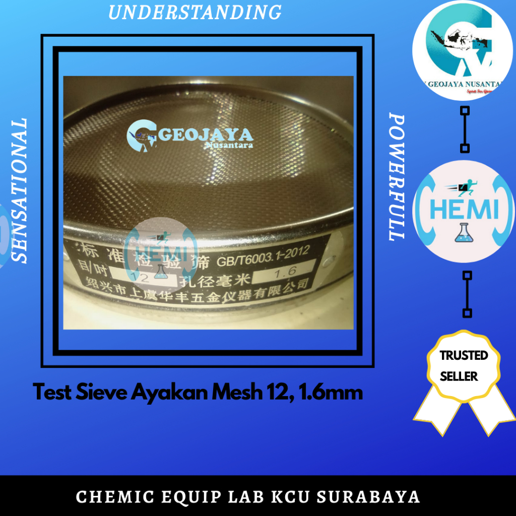 Test Sieve Ayakan Mesh 12, 1.6mm READY STOK