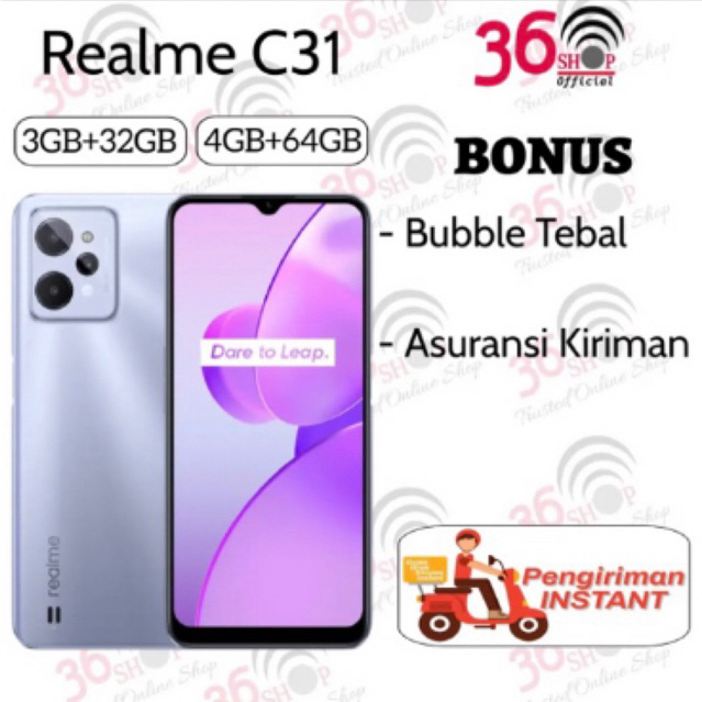 Realme C31 3GB+32GB - 4GB+64GB Garansi Resmi 1 Tahun