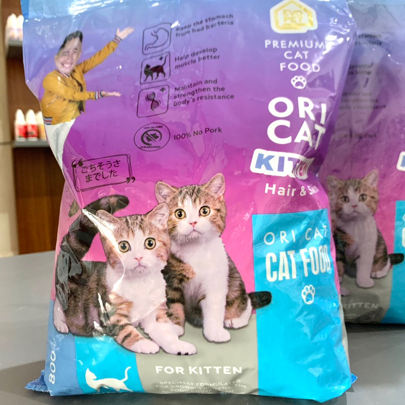 ori cat kitten premium cat food hair and skin 800gr freshpack