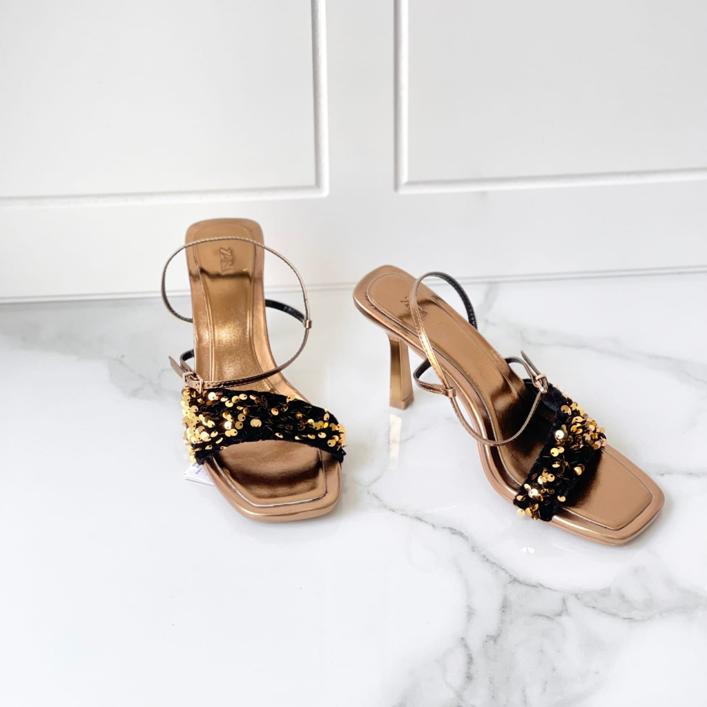 SANDAL WANITA ZS-3914 GOLD HEEELS 8CM