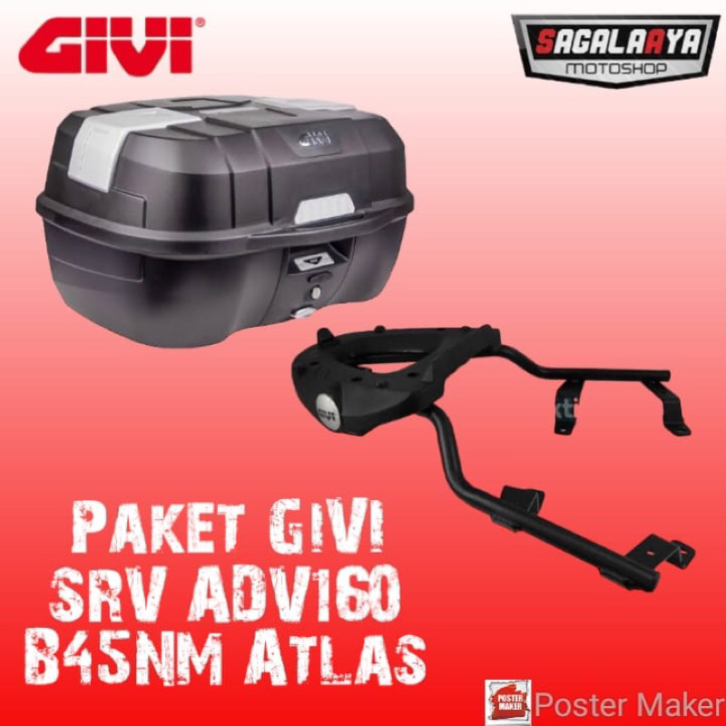Paket Givi SRV ADV 160 Box B45 NM Only B45NM Tanpa Baseplate MP70