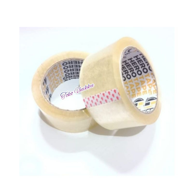 

Hero Tape Lakban 48mm x 100yard Bening / Lakban OPP Selotip Isolasi Herotape 2 inch Murah
