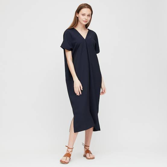 Uniqlo Kaftan Rayon Maxi Dress