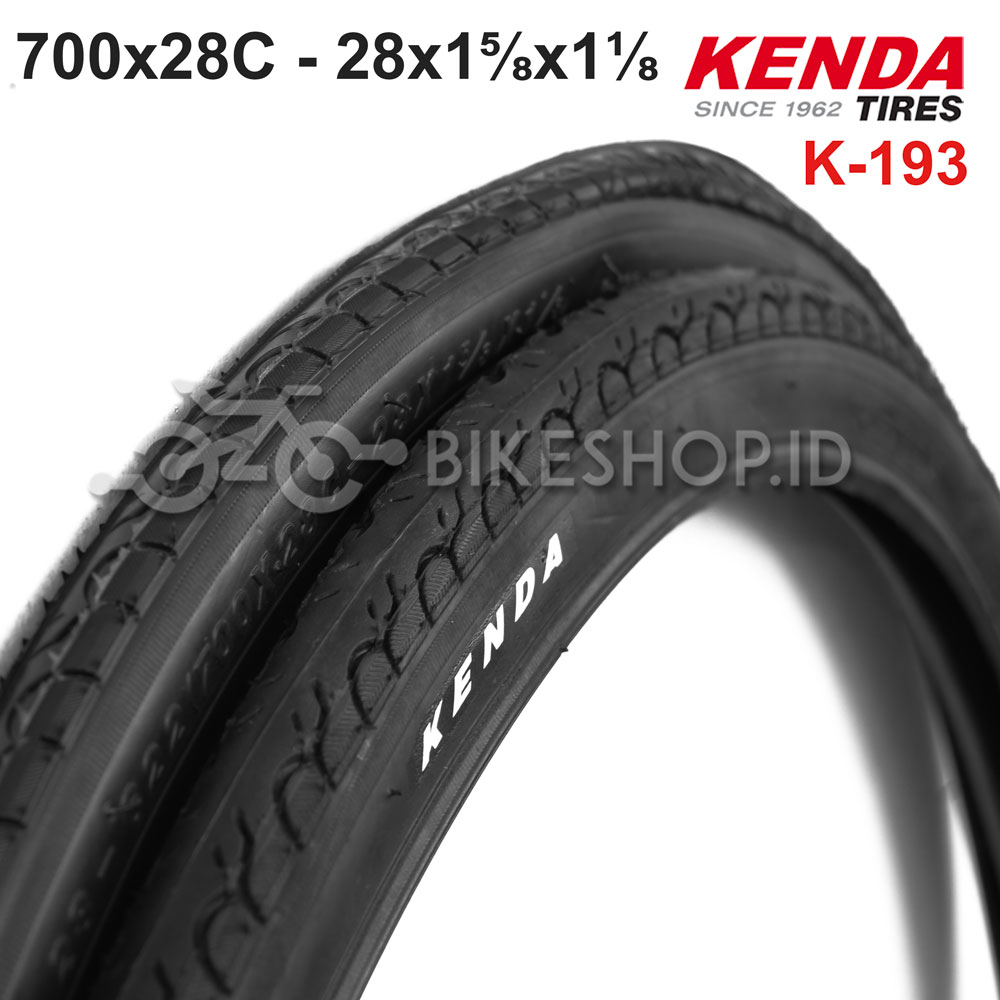BAN LUAR SEPEDA KENDA UKURAN 700X28C K-193 HITAM FIXIE BALAP ROAD BIKE 700 X 28C - 28X1X1 HIGH