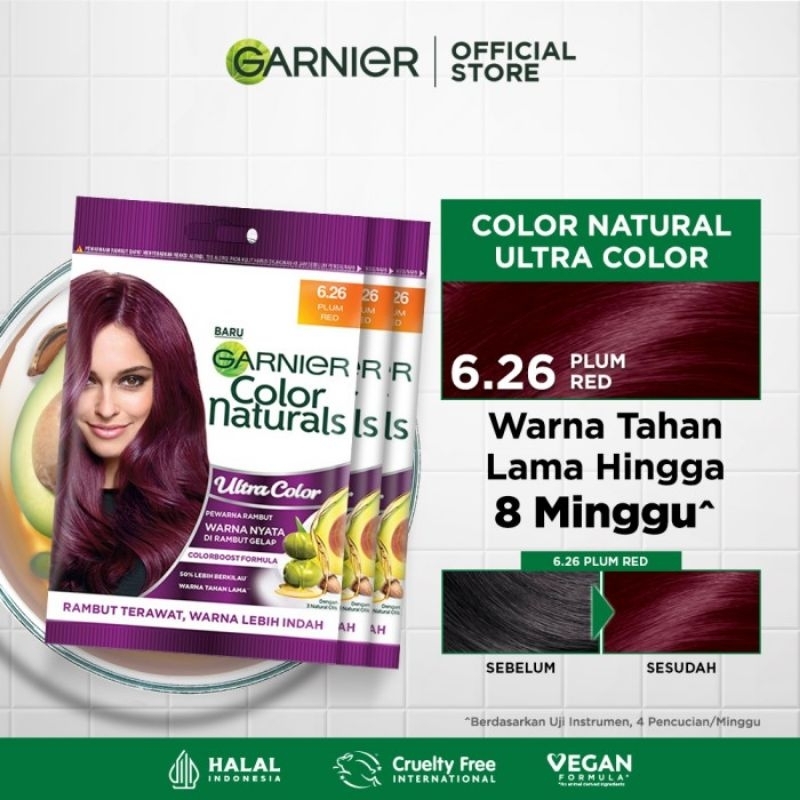 Garnier Color Naturals Ultra Color Plum Red Isi 3 Pcs
