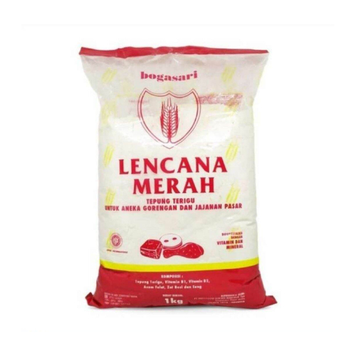 

Tepung Terigu Lencana Merah Bogasari 1 kg Protein Rendah