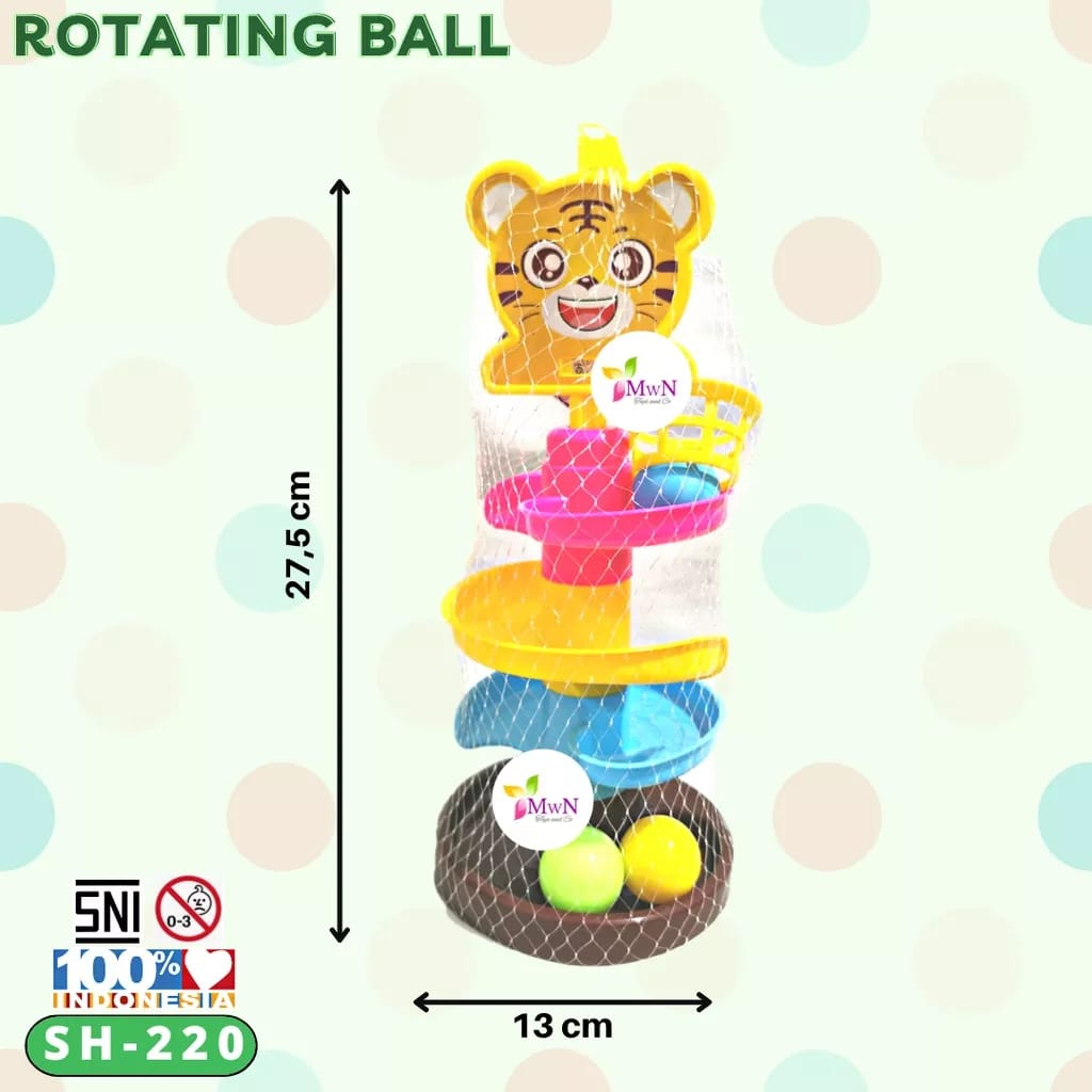 [SH220/7] Mainan Edukasi Anak Bayi Rotating Rolling Ball - Seluncuran Bola Rail