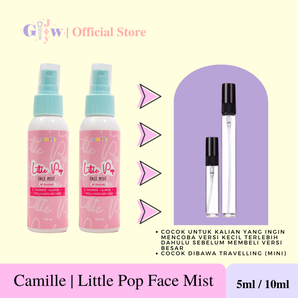 [SHARE IN JAR] - CAMILLE little pop face mist | facial wajah perawatan kecantikan botol mini murah asli original nadsav nadia sav beruntusan mencerahkan jerawat acne prone