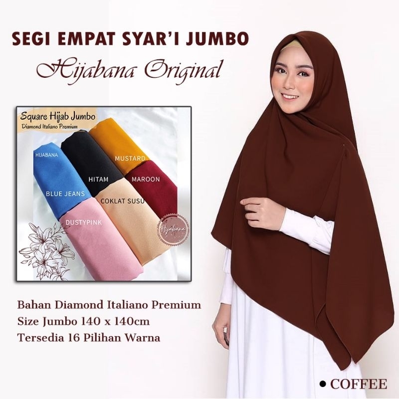 HIJAB / KERUDUNG SEGI EMPAT SYAR'I JUMBO