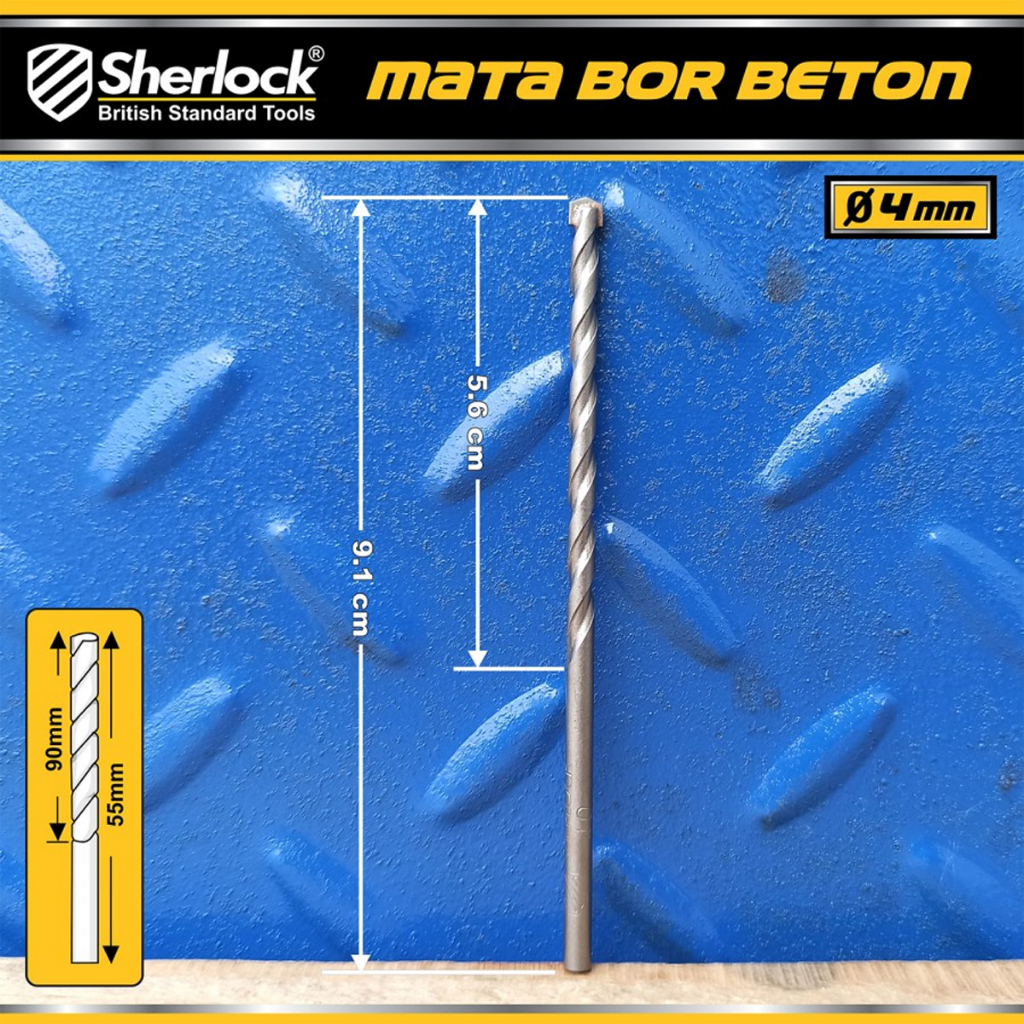 Mata Bor Beton TCT 4 mm / Sherlock (Mata terbuat dari Tungsten Carbide Tips)