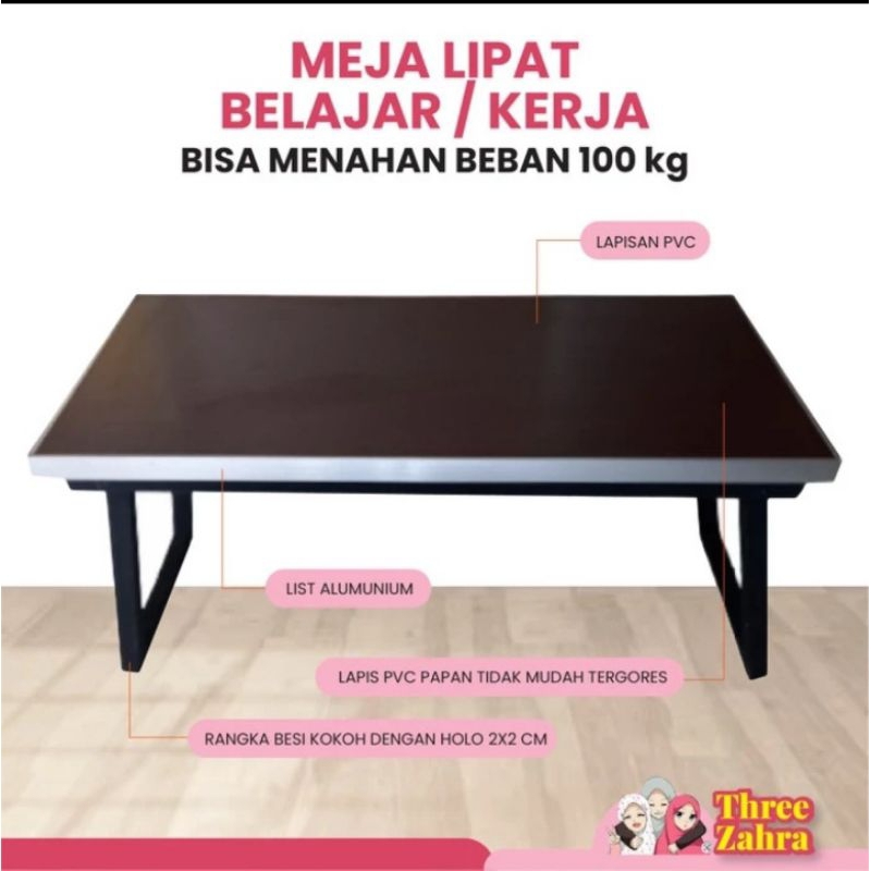 Meja Komputer / meja rangka besi / minimalis / LIPAT / rak komputer / lesehan / laptop