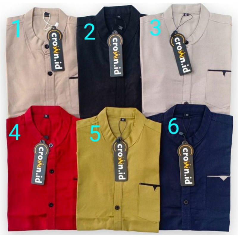 Kemeja anak cowok lengan pendek Crown.id