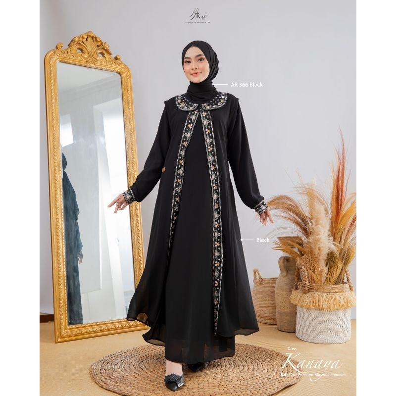 Kanaya dress arrafi✅arrafi premium ✅MIDI dress,✅tunik arrafi