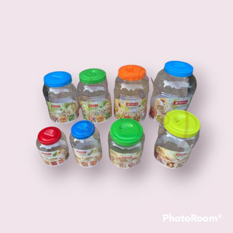 LION STAR - Hugo Round Jar / Square Jar / Toples Plastik  / Toples Kerupuk 3 4-6 8 10 15 20 Liter