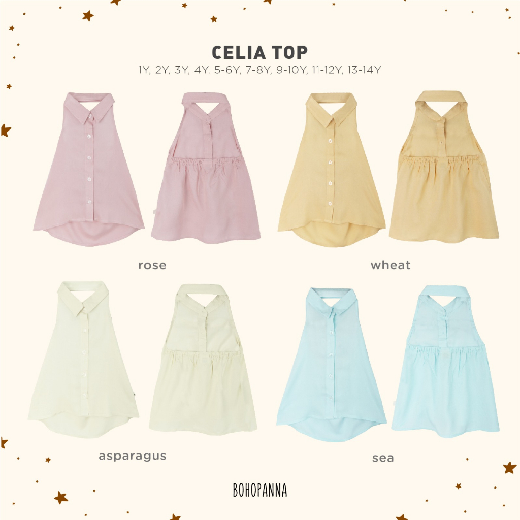 Bohopanna Celia Top 1-14 Tahun Top Atasan Kutung / Blouse Sleeveless Fashion Anak Perempuan