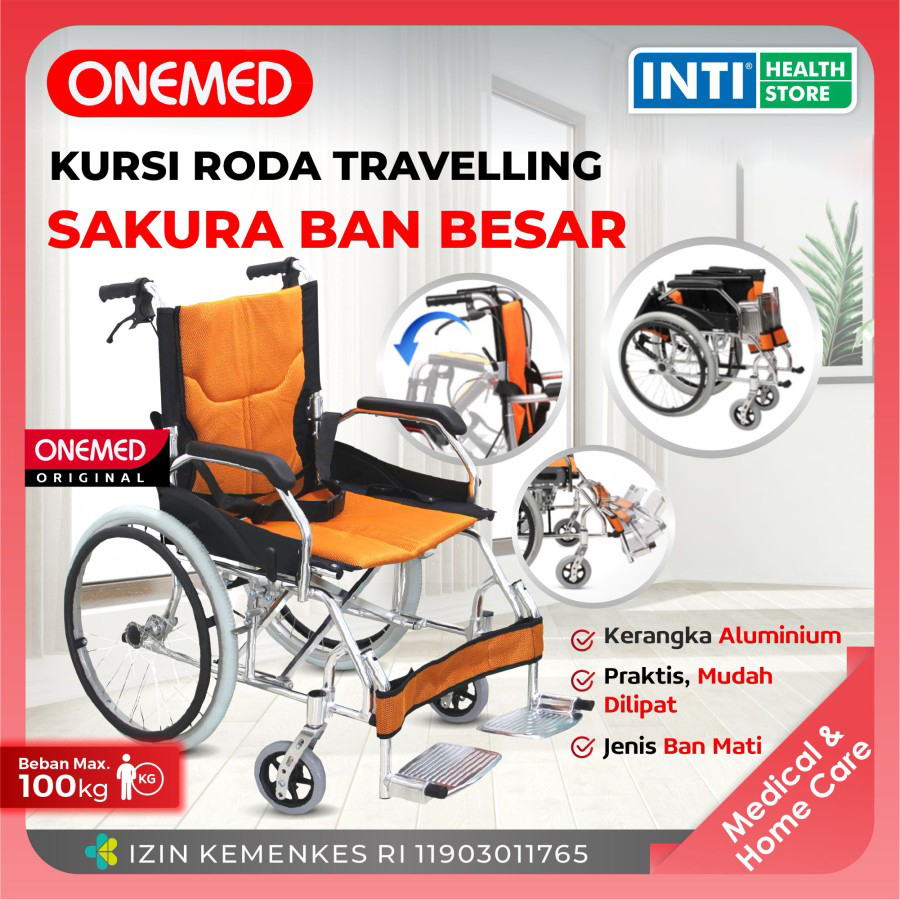 ONEMED | Kursi Roda Traveling Ban Besar Sakura