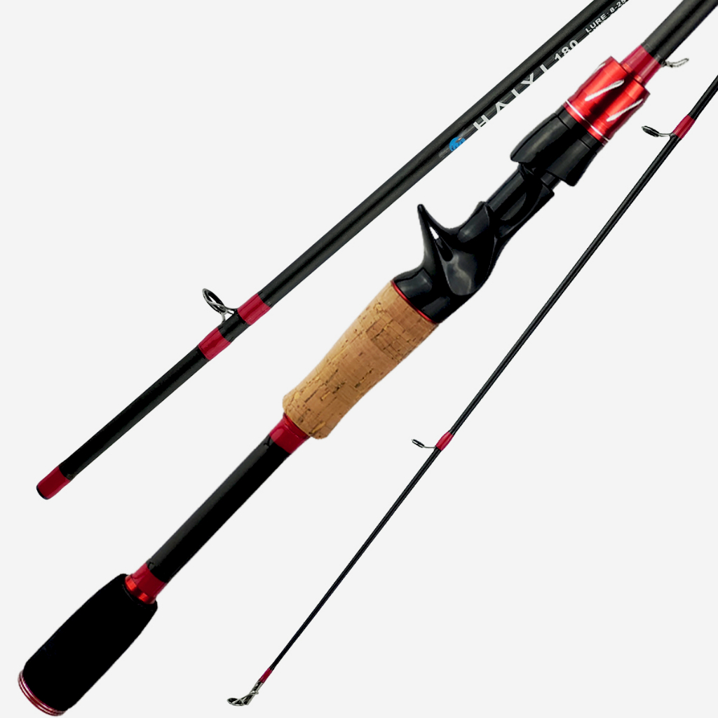 1.8M Spinning/Casting Fishing Rod 2 Bagian karbon berongga Carbon Fiber Fishing Tackle Outdoor Fishing Joran Pancing