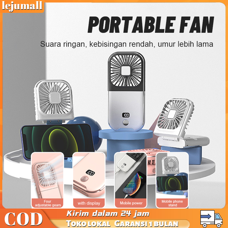 F30/F30Pro Portable Mini USB Penggemar Lipat Dudukan Ponsel Dan Powerbank 3000mAh Baterai Tahan Lama