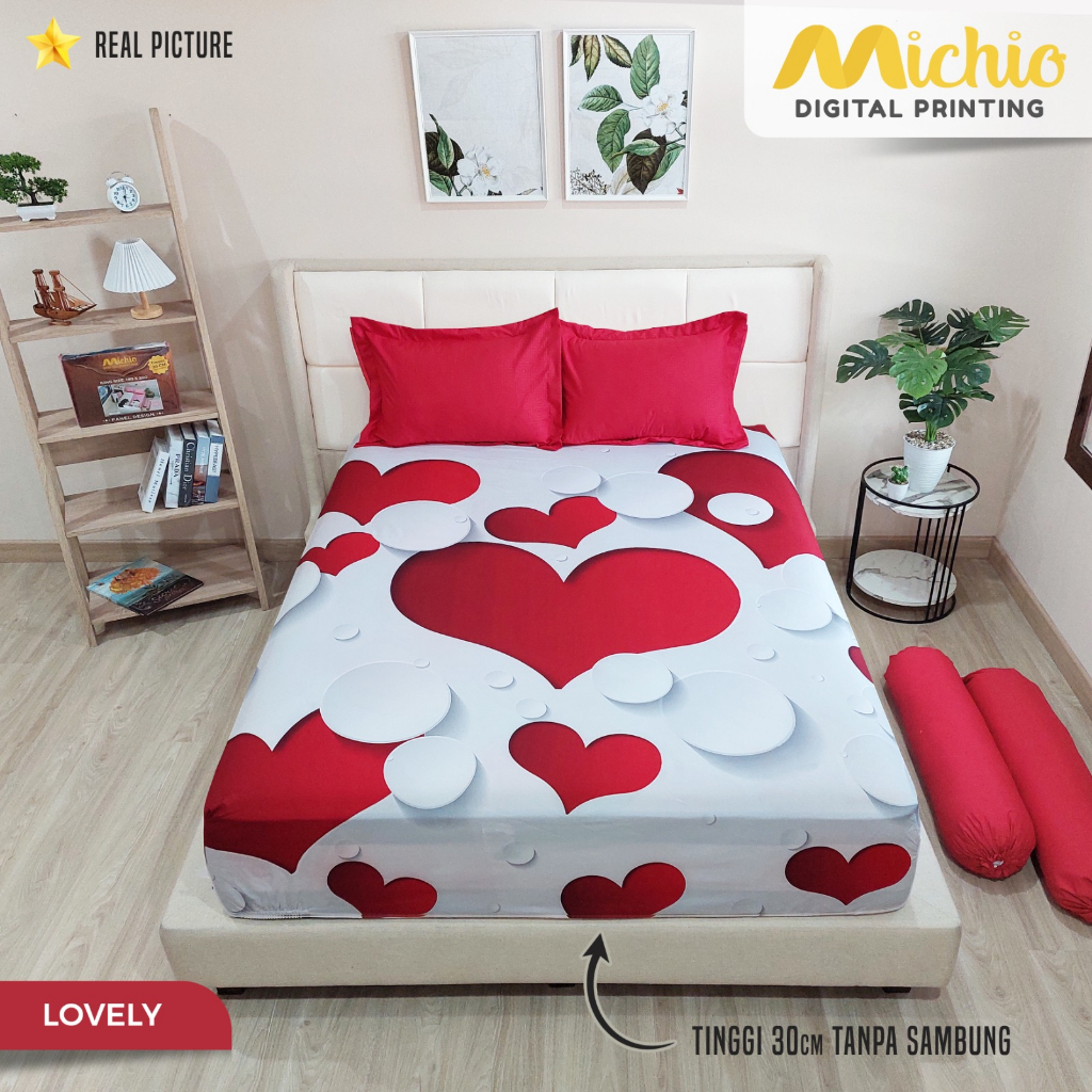 Michio Digital Printing Sprei Uk 160/180 T 30 - Lovely