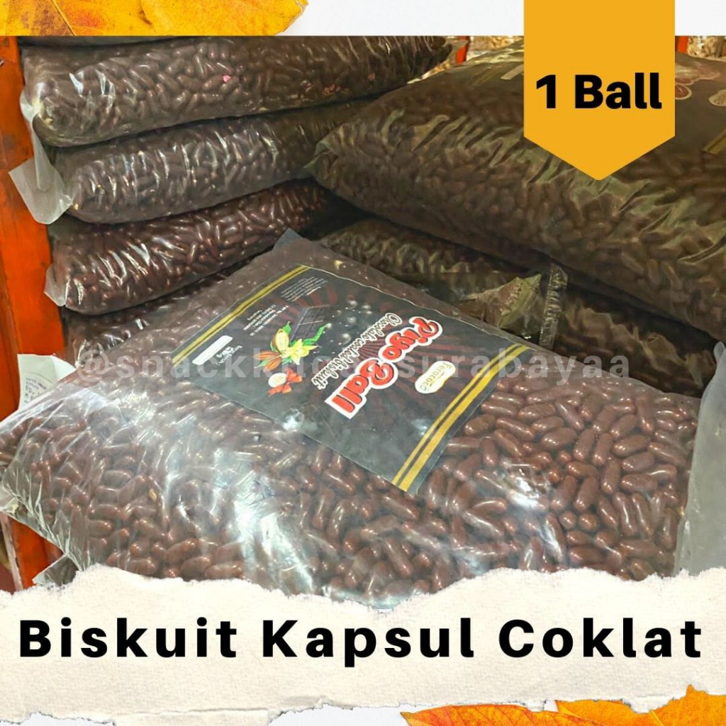 

Biskuit Kapsul Coklat 1 BALL ( 4KG )/ Biskuit Permen Coklat/ Snack Kiloan Murah / Snack Lebaran