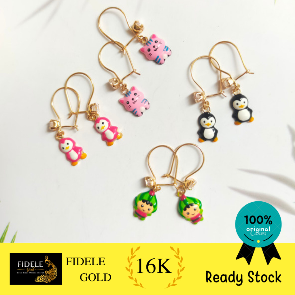 Anting anak cat Emas 70% terlaris anting emas anak emas 700 emas tua fashion
