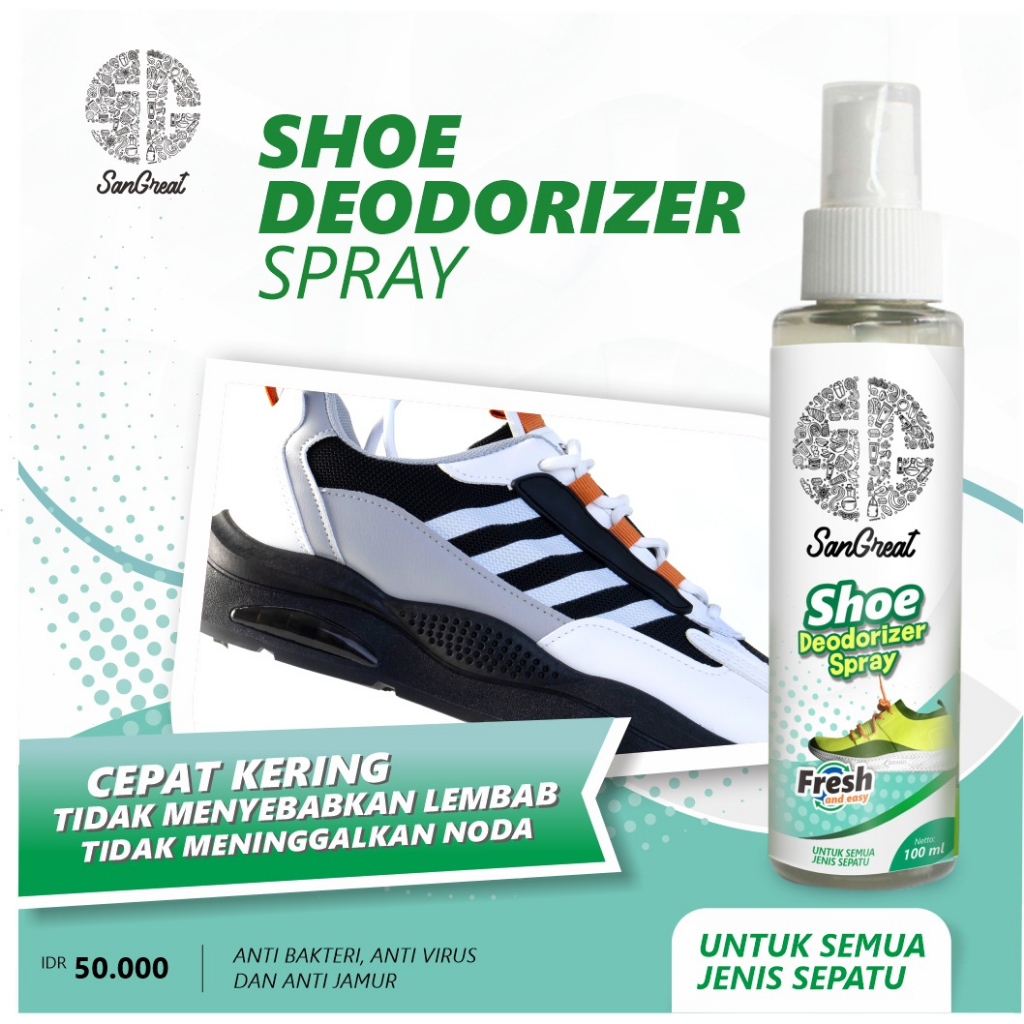 Paket SanGreat Leather shoe cleaner and polish pembersih sepatu kulit dan penghilang bau sepatu