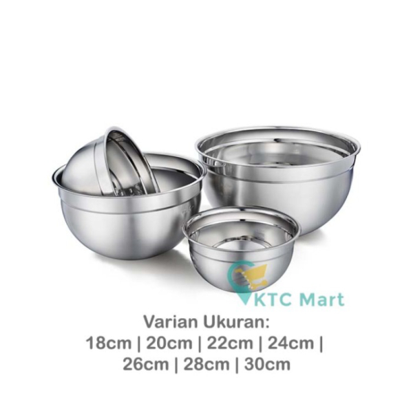 

Dijual KTCmart - Mixing Bowl 30 cm/ Mangkok Baskom Adonan Stainless Steel - 30 cm Silver Diskon