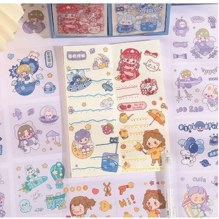 MOMO Sticker - Stiker Momo Motif Kartun Korea G02 (10pcs)