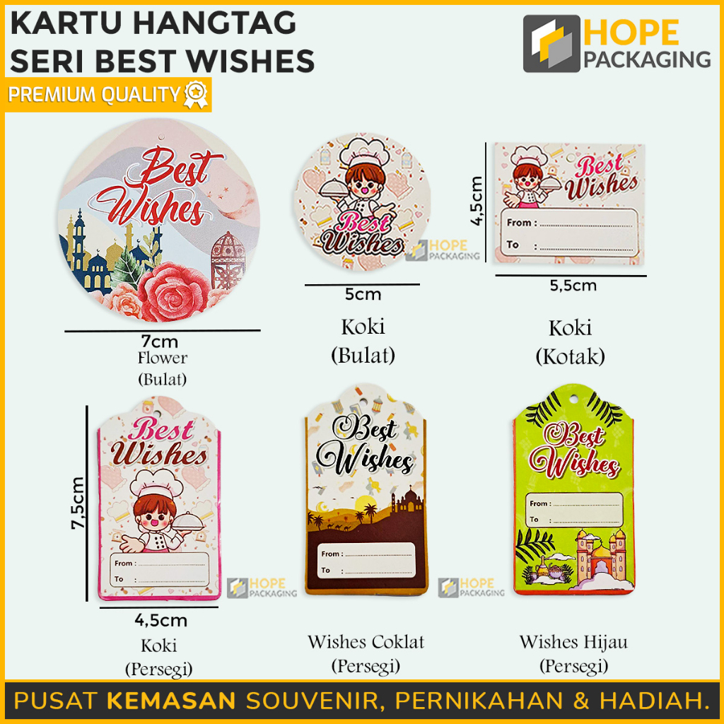 [ ISI 10PCS ] Hangtag Kartu Seri 3 Hang Tag ulang tahun / best wishes / thank you /  Idul Fitri Lebaran