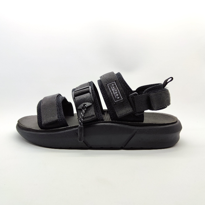 VALTARA Sandal Gunung Pria Casual All Black Original Sendal Outdoor Hitam Polos